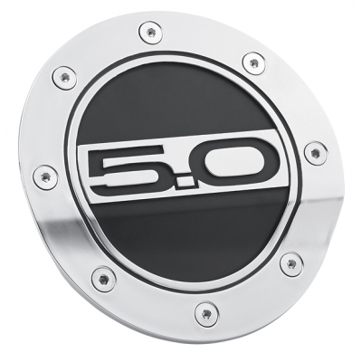Drake Porte d'Essence Argent et Noir avec logo 5.0 2015-2023 Mustang